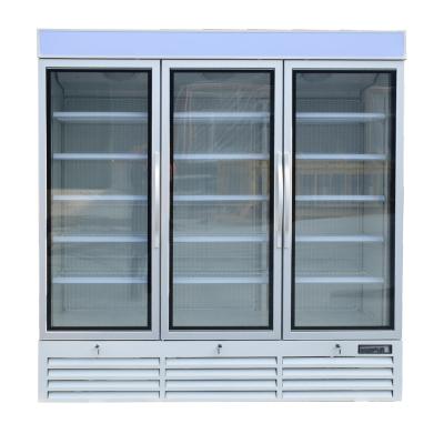 China Commercial Upright Glass Door Freezer Fridge With Plug - In Secop Compressor for sale