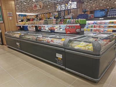China Walk Around Open Top Island Display Freezers 2100mm Automatic Defrost for sale
