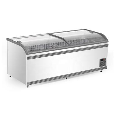 China Auto Defrost Horizontal Display Freezer With Sliding Doors for sale
