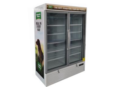 China Standup Commerical Two Glass Door Display Freezer For Frozen Food for sale
