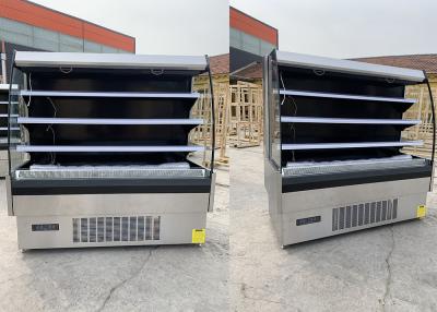 China Semi Vertical Open Air Grab N Go Display Chiller Stainless Steel for sale