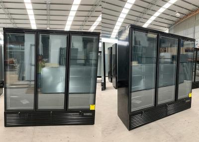 China Expendidora automática de cristal triple vertical del congelador de la puerta en Matt Black en venta