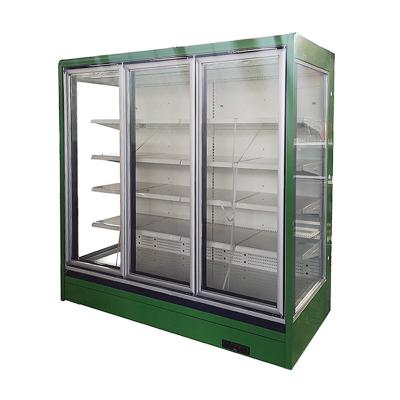 China Customized Multideck Sliding/Hinged Glass Door Display  Cabinet with Frameless Double Glazed Anti-Fog Glass Doors for sale