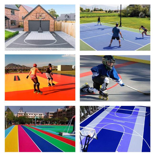 JC Sports portable interlocking flooring installed in outdoor sports setting