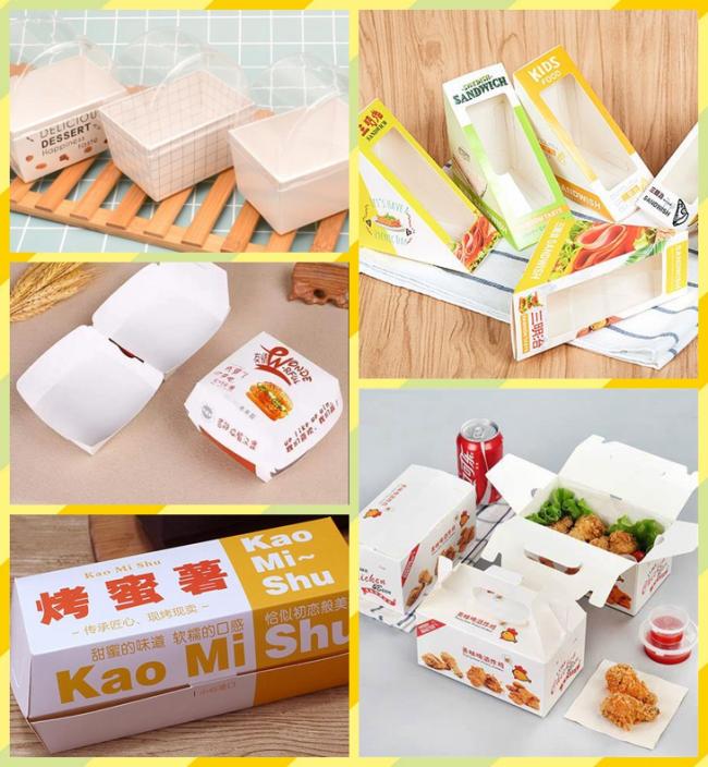 Food Grade White Coated Lunch Meal Food Box Paperboard 270gsm 300gsm Food Grade White Coated Lunch Meal Food Box Paperboard 270gsm 300gsm