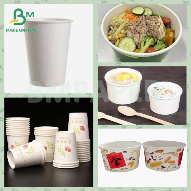 180gsm + 18gsm Single Side PE Coated White Cup Paper Bowls Paper 180gsm + 18gsm Single Side PE Coated White Cup Paper Bowls Paper