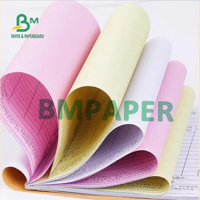 55gsm NCR Carbonless Paper White Yellow Red Blue Color Invoice Paper Black Image 55gsm NCR Carbonless Paper White Yellow Red Blue Color Invoice Paper Black Image