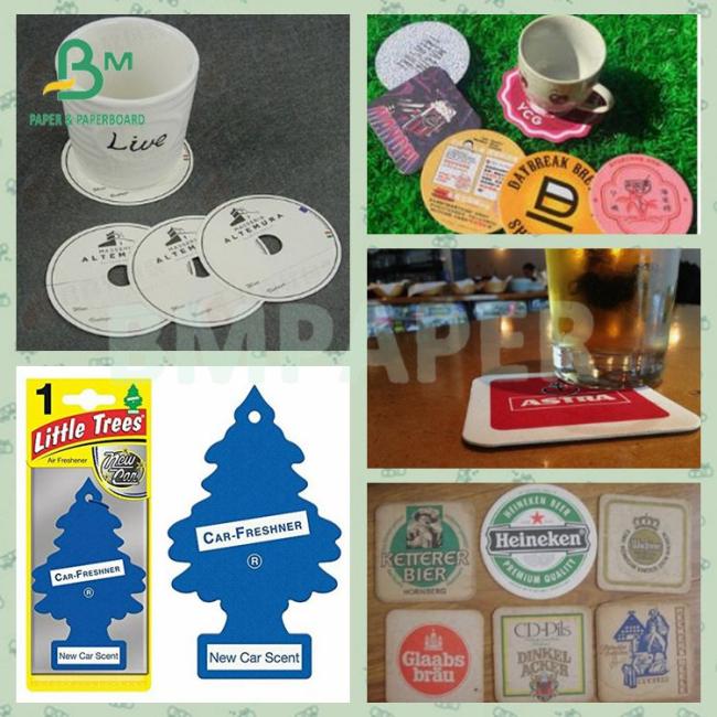 0.4mm 0.7mm Drink Coasters Air Refreshener White Absorbent Paper 0.4mm 0.7mm Drink Coasters Air Refreshener White Absorbent Paper