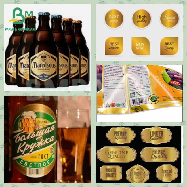 70gsm Wet Resistance Golden Aluminum Metallized Beer Laber Paper 70gsm Wet Resistance Golden Aluminum Metallized Beer Laber Paper