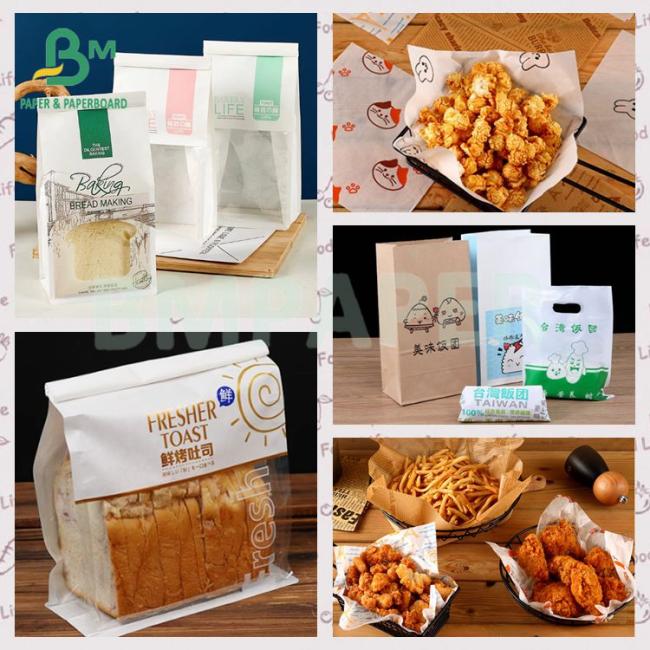 50 gsm + 10 gsm Single - Side Glossy PE Coated White Kraft Food Paper 50 gsm + 10 gsm Single - Side Glossy PE Coated White Kraft Food Paper