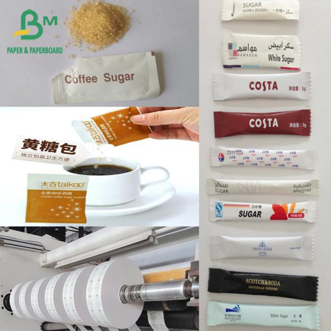 Food Grade Sugar Sachet Paper Coffee Packet Wrappers White Coated Paper Sheets Food Grade Sugar Sachet Paper Coffee Packet Wrappers White Coated Paper Sheets