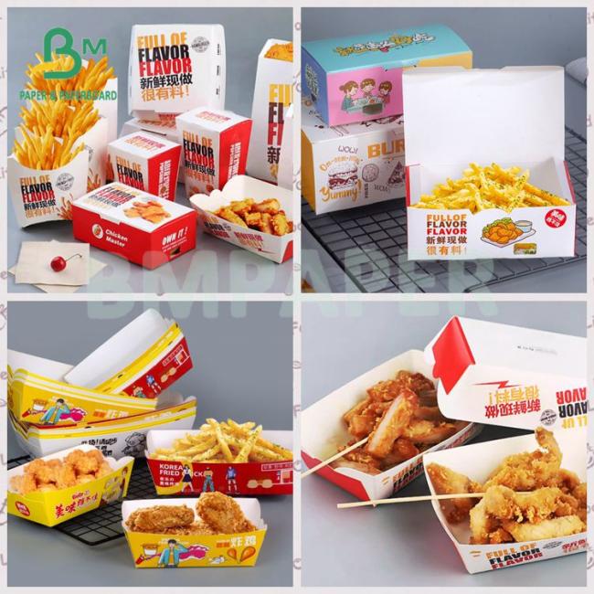 300gsm Food Grade Kit 6 Greaseproof White Cardboard For Fried Chicken Packaging 300gsm Food Grade Kit 6 Greaseproof White Cardboard For Fried Chicken Packaging