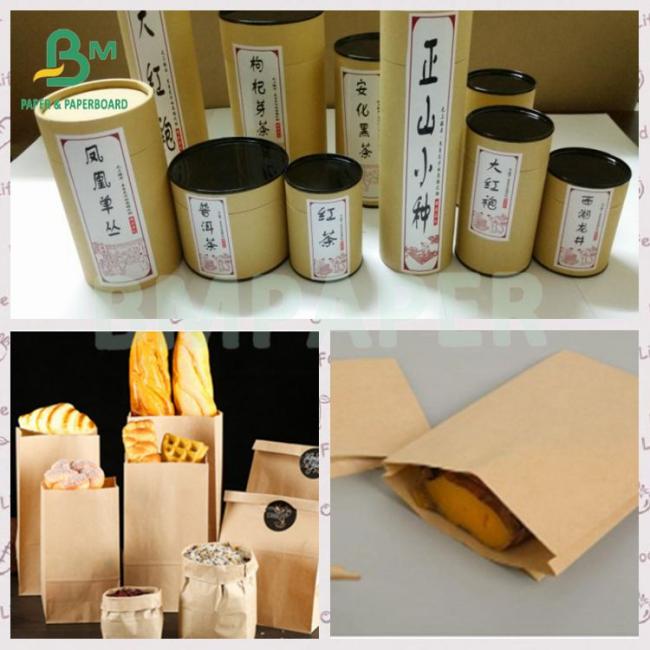 Recyclable 40g premium one side glossy brown kraft bag paper roll Recyclable 40g premium one side glossy brown kraft bag paper roll