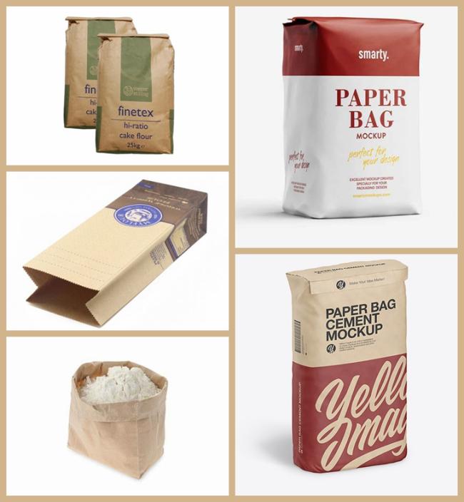 25kg - 50kg Cement Packaging Kraft Paper Brown White Extensible Bags Paper 25kg - 50kg Cement Packaging Kraft Paper Brown White Extensible Bags Paper