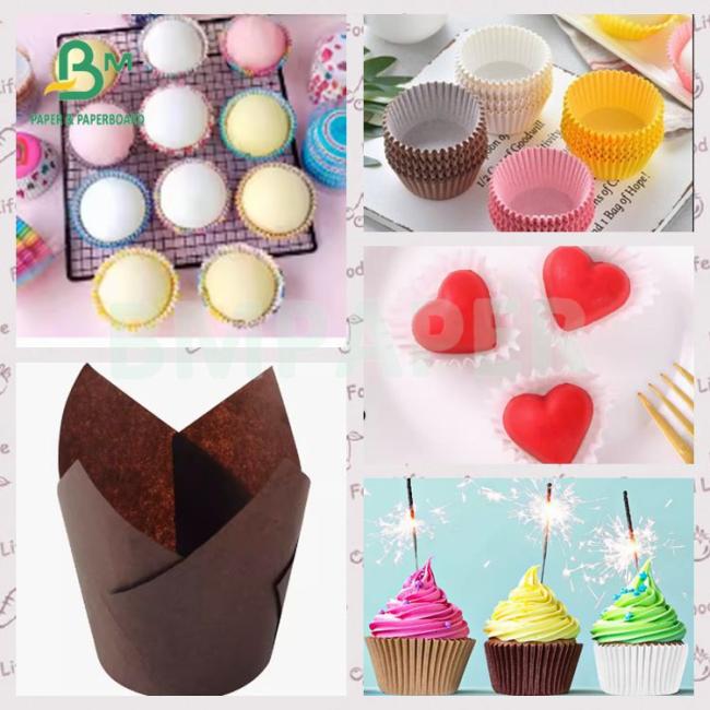 Food Grade 45 50 GSM Colourful Greaseproof Cupcake Baking Paper Food Grade 45 50 GSM Colourful Greaseproof Cupcake Baking Paper
