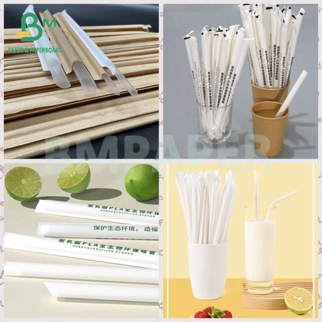 Custom Color Printing Food Grade Drinking Straw Wrapping Paper Custom Color Printing Food Grade Drinking Straw Wrapping Paper