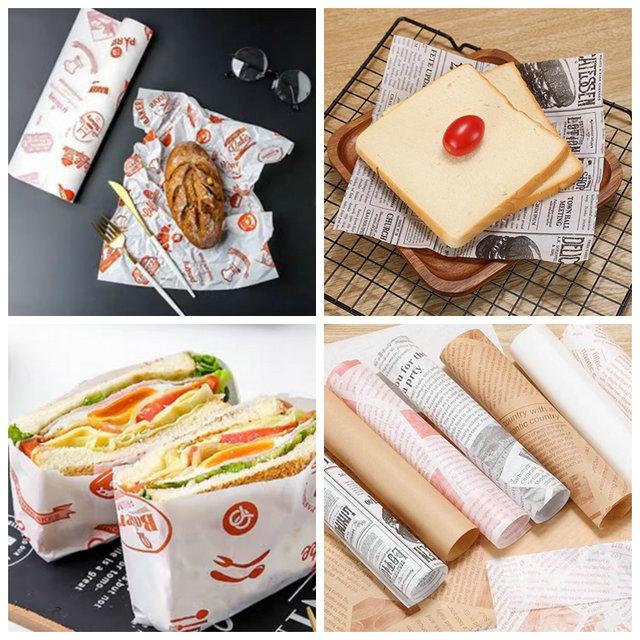 38gram 40gram Printable Grease Proof Paper With Slip Easy Property For Wrapping Sandwich 38gram 40gram Printable Grease Proof Paper With Slip Easy Property For Wrapping Sandwich