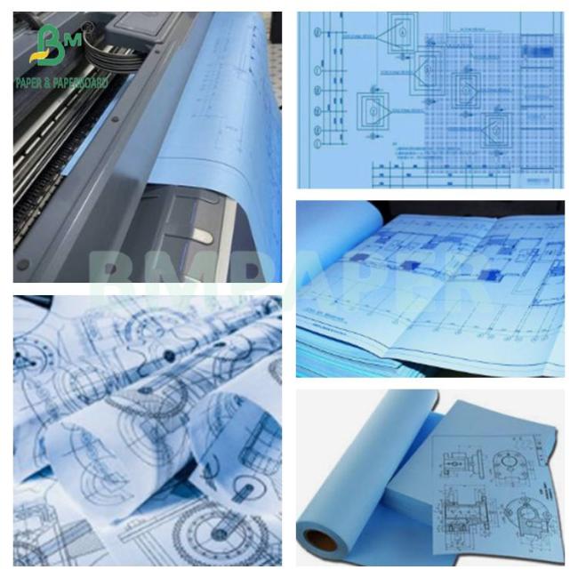 80gsm Two Sides Blue Engineering CAD Printing Blueprint Paper 620mm x 50m 80gsm Two Sides Blue Engineering CAD Printing Blueprint Paper 620mm x 50m