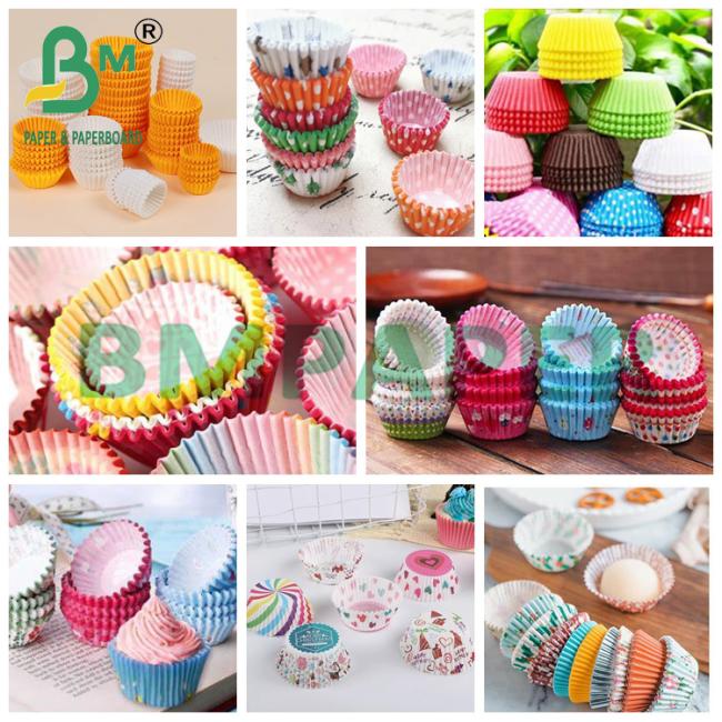 50g Colorful Muffin Liner Baking Paper Uncoated 100% Virgin Wood Pulp 50g Colorful Muffin Liner Baking Paper Uncoated 100% Virgin Wood Pulp