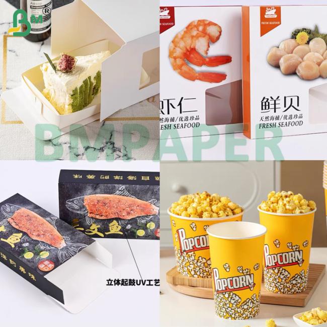 215g 235g White Food Grade One Side Coated Food Board For Frozen Food Packaging 215g 235g White Food Grade One Side Coated Food Board For Frozen Food Packaging