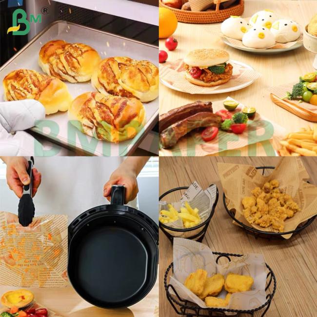 30g 35g White Brown Non Stick Greaseproof Silicone Baking Paper For Air Fryers 30g 35g White Brown Non Stick Greaseproof Silicone Baking Paper For Air Fryers