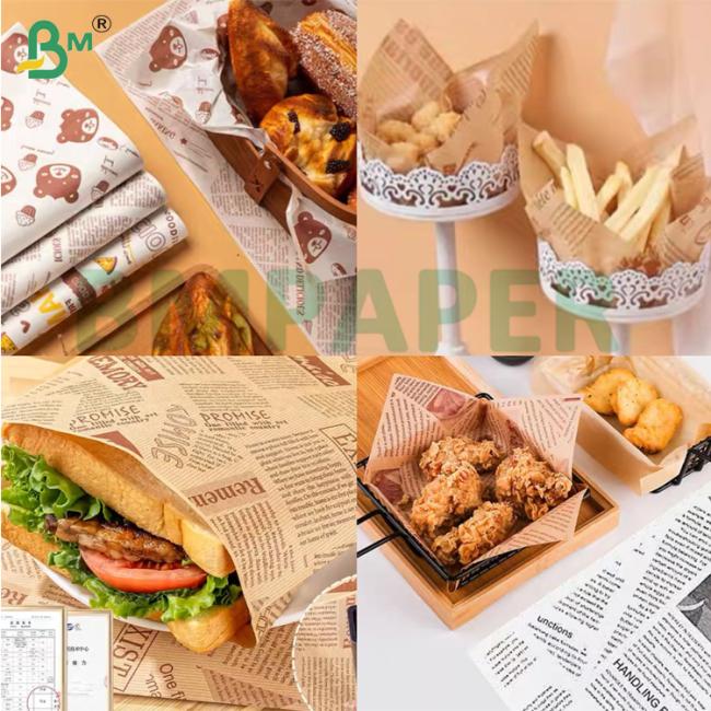50gsm 60gsm Heat-resistant Greaseproof Paper for Fatty Food Packaging Brown & White Kit3 Kit5 Kit7 Moisture-Resistant Recyclable 50gsm 60gsm Heat-resistant Greaseproof Paper for Fatty Food Packaging Brown & White Kit3 Kit5 Kit7 Moisture-Resistant Recyclable