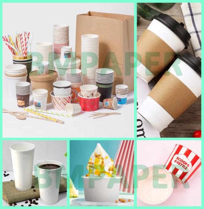Waterproof 300g + 18g PE Coated Kraft Paper For Salad Bowls 880mm 975mm Waterproof 300g + 18g PE Coated Kraft Paper For Salad Bowls 880mm 975mm