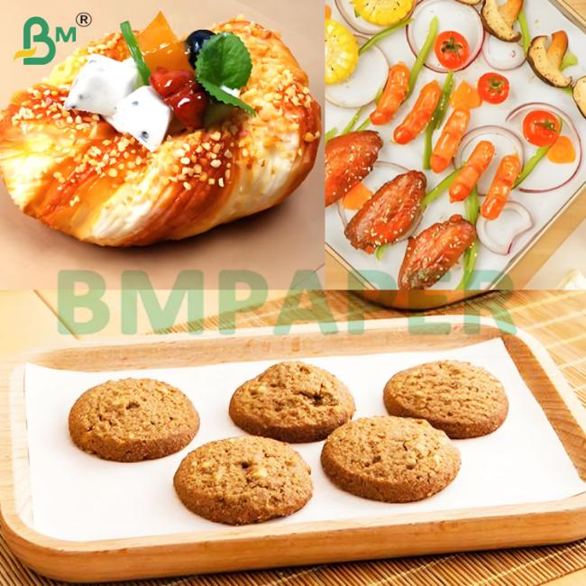 30 gsm Double Side Silicone Coated Paper Rolls for Oily Food 30 gsm Double Side Silicone Coated Paper Rolls for Oily Food