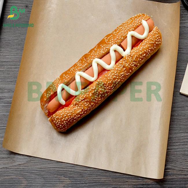 Non-Toxic Grease Resistant 30gsm 35gsm Brown Greaseproof Paper Sandwich Wrap for Burgers Chips Non-Toxic Grease Resistant 30gsm 35gsm Brown Greaseproof Paper Sandwich Wrap for Burgers Chips