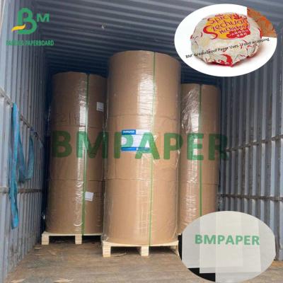 China 30g-80g Greaseproof White Paper Roll High Quality Food Wrapping Master Roll Custom Size for sale