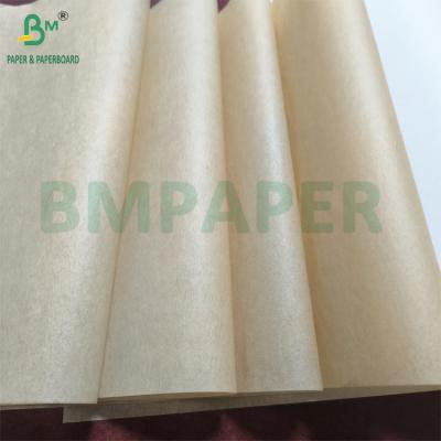 China 40gsm Grade 7 Greaseproof Paper Rolls and Sheets Brown Color For Food Packaging Use for sale