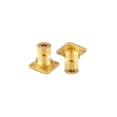 China Custom OEM CNC Brass Parts Brass Flange Bushing Powder Coating for sale