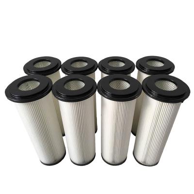 China 30 Micron Pleated Filter Cartridge Glass Fiber 95% Cleaner Dust Removal Filter for sale