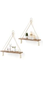 macrame hanging shelves