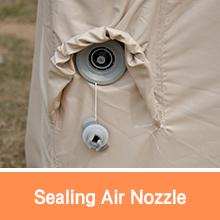 sealing air nozzle for family tents