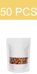 white stand up pouches 50
