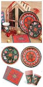 Christmas paper napkins cups party supplies
