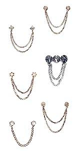 Brooch Pins for Women Men Vintage Suit Pin Badge with Chains Brooch