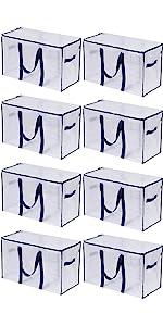 clear extra large moving storage bags zipper foldable heavy-duty tote space saving boxes packing bag