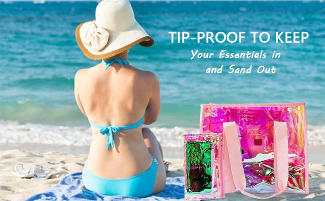 pink Iridescent beach tote bag