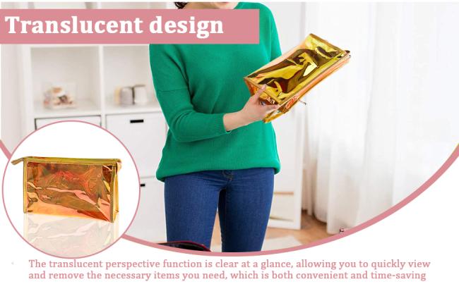 small pink zipper bag sunscreen bag iridescent zipper case sun screen zipper bag travel case