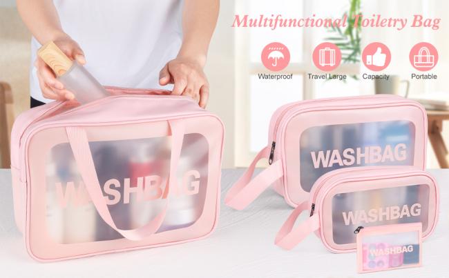 4 pack Comestic Bags-Pink