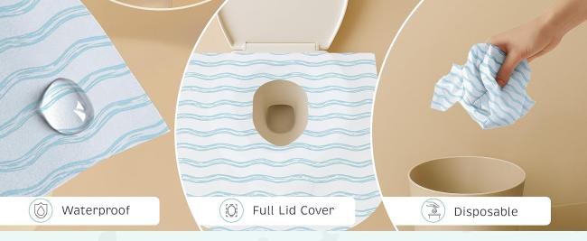 no-slip waterproof toilet liner for kids, soft disposable toilet cover, public restroom shield