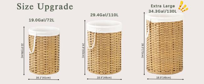 Laundry Hamper Laundry Basket Round 19.0 Gal (72 L)