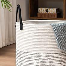 tall woven large laundry hamper clothes basket storage handle