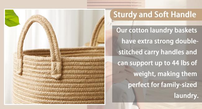 woven jute rope laundry hamper basket