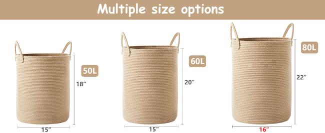 woven jute rope laundry hamper basket