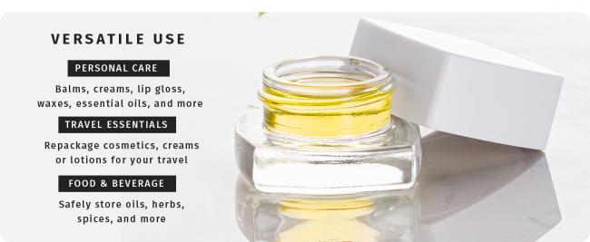 5ml 5 ml qube glass jars with black lids airtight oil ounce clear smell bulk 90 200 pack
