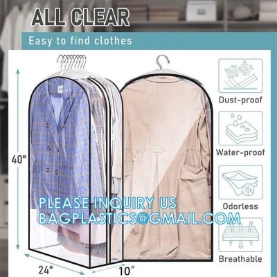 China Clear Plastic Garment Bags Hanging Clothes Bags Dress Bag For Gowns Long With Zipper For Closet for sale