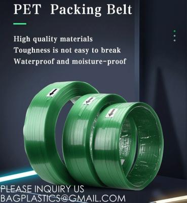 China Pet Strap Green Packing Belt PET Packing Band Roll Straps PET Strap, Heavy Duty Packaging Strapping Banding Roll for sale